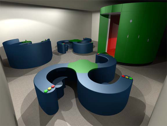 A series of Lecapods within a workspace.